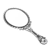 Maxbell Maxbell Antique Handheld Mirror with Embossed Rose Design for Makeup Antique Silver