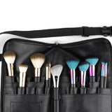 Maxbell Maxbell Portable Zippered Makeup Brush Bag/Case with Belt Strap, PU Leather. Black
