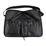 Maxbell Maxbell Portable Zippered Makeup Brush Bag/Case with Belt Strap, PU Leather. Black