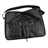 Maxbell Maxbell Portable Zippered Makeup Brush Bag/Case with Belt Strap, PU Leather. Black
