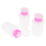 Maxbell Maxbell 3pcs 180ml Empty Pump Bottles for Nail Remover,Alcohol,Makeup Remover Pink