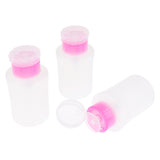 Maxbell Maxbell 3pcs 180ml Empty Pump Bottles for Nail Remover,Alcohol,Makeup Remover Pink