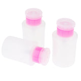 Maxbell Maxbell 3pcs 180ml Empty Pump Bottles for Nail Remover,Alcohol,Makeup Remover Pink