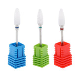 Maxbell Maxbell 3/32 Ceramic Polishing Head Nail Drill Bit for Electric Nail Machine Red-F