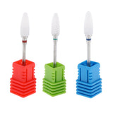 Maxbell Maxbell 3/32 Ceramic Polishing Head Nail Drill Bit for Electric Nail Machine Red-F