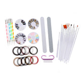 Maxbell Maxbell Set of 10 Types 37pcs Manicure Tools Set Nail Art Liner Brush Dotting Pen