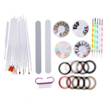 Maxbell Maxbell Set of 10 Types 37pcs Manicure Tools Set Nail Art Liner Brush Dotting Pen