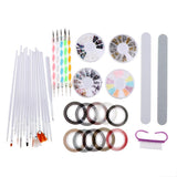 Maxbell Maxbell Set of 10 Types 37pcs Manicure Tools Set Nail Art Liner Brush Dotting Pen