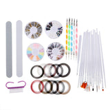 Maxbell Maxbell Set of 10 Types 37pcs Manicure Tools Set Nail Art Liner Brush Dotting Pen