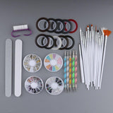 Maxbell Maxbell Set of 10 Types 37pcs Manicure Tools Set Nail Art Liner Brush Dotting Pen