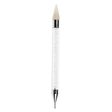 Maxbell Maxbell Nail Art Dotting Pen Dual-ended Rhinestone Beads Picker Wax Pencil White
