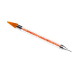 Maxbell Maxbell Nail Art Dotting Pen Dual-ended Rhinestone Beads Picker Wax Pencil Orange