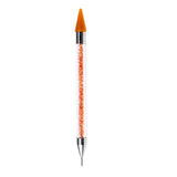 Maxbell Maxbell Nail Art Dotting Pen Dual-ended Rhinestone Beads Picker Wax Pencil Orange