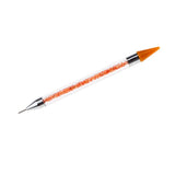 Maxbell Maxbell Nail Art Dotting Pen Dual-ended Rhinestone Beads Picker Wax Pencil Orange