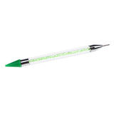 Maxbell Maxbell Nail Art Dotting Pen Dual-ended Rhinestone Beads Picker Wax Pencil Green