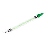 Maxbell Maxbell Nail Art Dotting Pen Dual-ended Rhinestone Beads Picker Wax Pencil Green