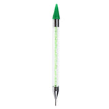 Maxbell Maxbell Nail Art Dotting Pen Dual-ended Rhinestone Beads Picker Wax Pencil Green