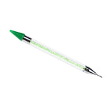 Maxbell Maxbell Nail Art Dotting Pen Dual-ended Rhinestone Beads Picker Wax Pencil Green