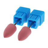Maxbell 2pcs Pro Silicone Nail Polishing Cuticle Pusher Nail Art File Drill Bit X01