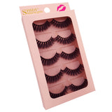 Maxbell 5 Pairs Mink Long Messy Cross Thick False Eyelashes for Lash Extension G903