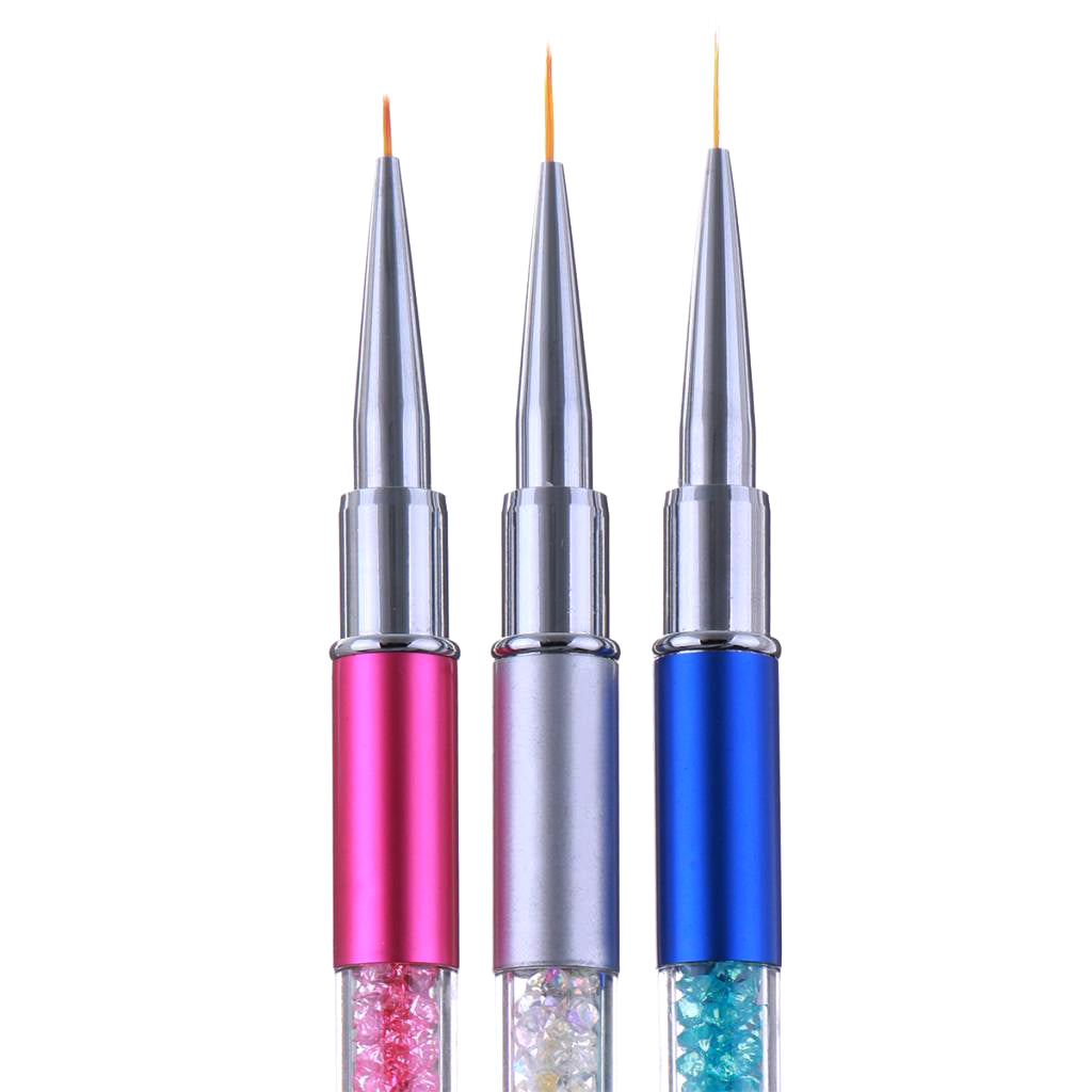 Maxbell Maxbell 3Pcs Pro Nail Art Paint Brush Painting Pen for Acrylic Nails Mixed Style 02