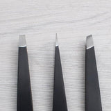 Maxbell Maxbell 3x Stainless Steel Eyebrow Plucking Clip brow Hair Removing Tweezer Black