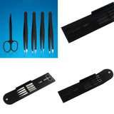 Maxbell Maxbell 5X Eyebrow Scissors Stainless Steel Slant Tip Flat Point Tweezers Silver