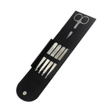 Maxbell Maxbell 5X Eyebrow Scissors Stainless Steel Slant Tip Flat Point Tweezers Silver
