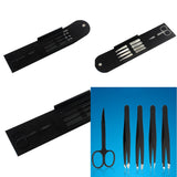 Maxbell Maxbell 5X Eyebrow Scissors Stainless Steel Slant Tip Flat Point Tweezers Silver