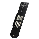 Maxbell Maxbell 5X Eyebrow Scissors Stainless Steel Slant Tip Flat Point Tweezers Silver