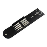 Maxbell Maxbell 5X Eyebrow Scissors Stainless Steel Slant Tip Flat Point Tweezers Silver
