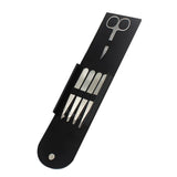Maxbell Maxbell 5X Eyebrow Scissors Stainless Steel Slant Tip Flat Point Tweezers Silver