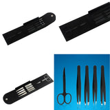 Maxbell Maxbell 5X Eyebrow Scissors Stainless Steel Slant Tip Flat Point Tweezers Silver