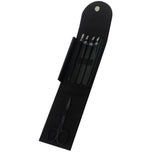 Maxbell Maxbell 5X Eyebrow Scissors Stainless Steel Slant Tip Flat Point Tweezers Black