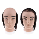 Maxbell Human Hair Male Mannequin Head Hairdresser Salon Training Practice Head Half Bald