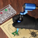 Maxbell Maxbell Complete Tattoo Kit Rotary Tattoo Machine Power Supply Ink Cup Needle Set Blue