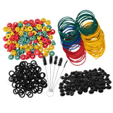 Maxbell Maxbell Tattoo Grommets/O Rings/Rubber Band/Cleaning Brush Tattoo Supply Kit Black