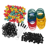 Maxbell Maxbell Tattoo Grommets/O Rings/Rubber Band/Cleaning Brush Tattoo Supply Kit Black