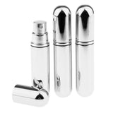 Maxbell Maxbell 3x 5ml Empty Glass Spray Bottle Pump Fine Mist Perfume Atomizer shiny silver