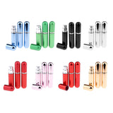 Maxbell Maxbell 3x 5ml Empty Glass Spray Bottle Pump Fine Mist Perfume Atomizer shiny silver