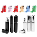 Maxbell Maxbell 3x 5ml Empty Glass Spray Bottle Pump Fine Mist Perfume Atomizer shiny silver