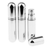Maxbell Maxbell 3x 5ml Empty Glass Spray Bottle Pump Fine Mist Perfume Atomizer shiny silver