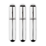 Maxbell Maxbell 3x 5ml Empty Glass Spray Bottle Pump Fine Mist Perfume Atomizer shiny silver