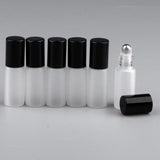 Maxbell Maxbell 6Pcs Empty Perfume Essential Oil Roll on Bottles 5ml Mat Glass Roller Bottle Black