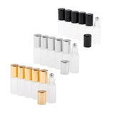 Maxbell Maxbell 6Pcs Empty Perfume Essential Oil Roll on Bottles 5ml Mat Glass Roller Bottle Black