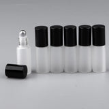 Maxbell Maxbell 6Pcs Empty Perfume Essential Oil Roll on Bottles 5ml Mat Glass Roller Bottle Black