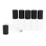 Maxbell Maxbell 6Pcs Empty Perfume Essential Oil Roll on Bottles 5ml Mat Glass Roller Bottle Black