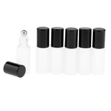 Maxbell Maxbell 6Pcs Empty Perfume Essential Oil Roll on Bottles 5ml Mat Glass Roller Bottle Black