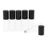 Maxbell Maxbell 6Pcs Empty Perfume Essential Oil Roll on Bottles 5ml Mat Glass Roller Bottle Black