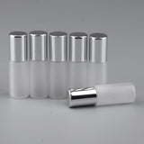 Maxbell Maxbell 6Pcs Empty Perfume Essential Oil Roll on Bottles 5ml Mat Glass Roller Bottle Silver